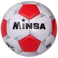 Мяч футбольный "Minsa B5-9035" (красный), PVC 2.7, 345 гр, машинная сшивка E39970/5-9035-4