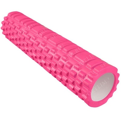 Ролик для йоги (розовый) 60х14см ЭВА/АБС E29383-2